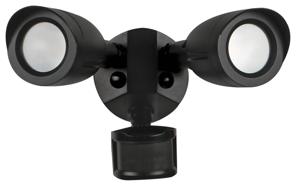 LED Security Light Dual Head Motion Sensor Included Bronze Finish