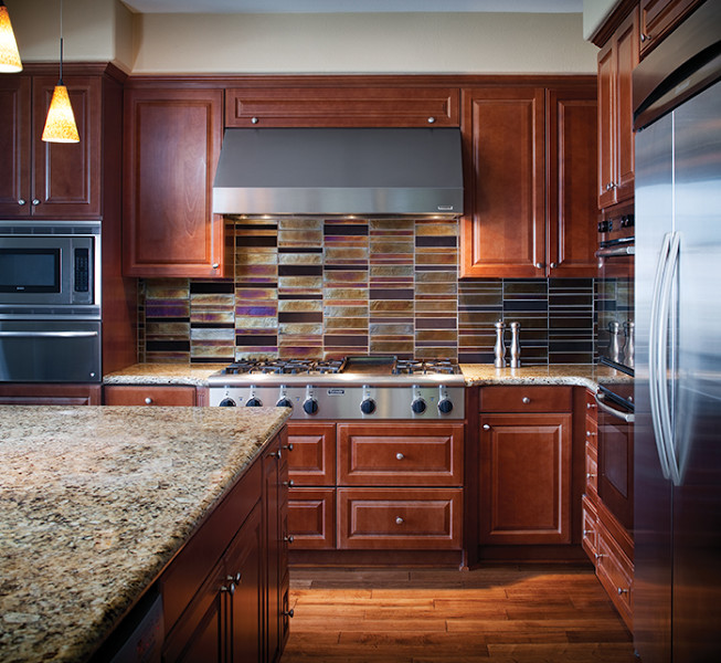 Example of a mountain style kitchen design in Seattle