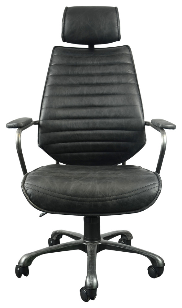 Moe's Home Collection Executive Leather Office Chair in Black