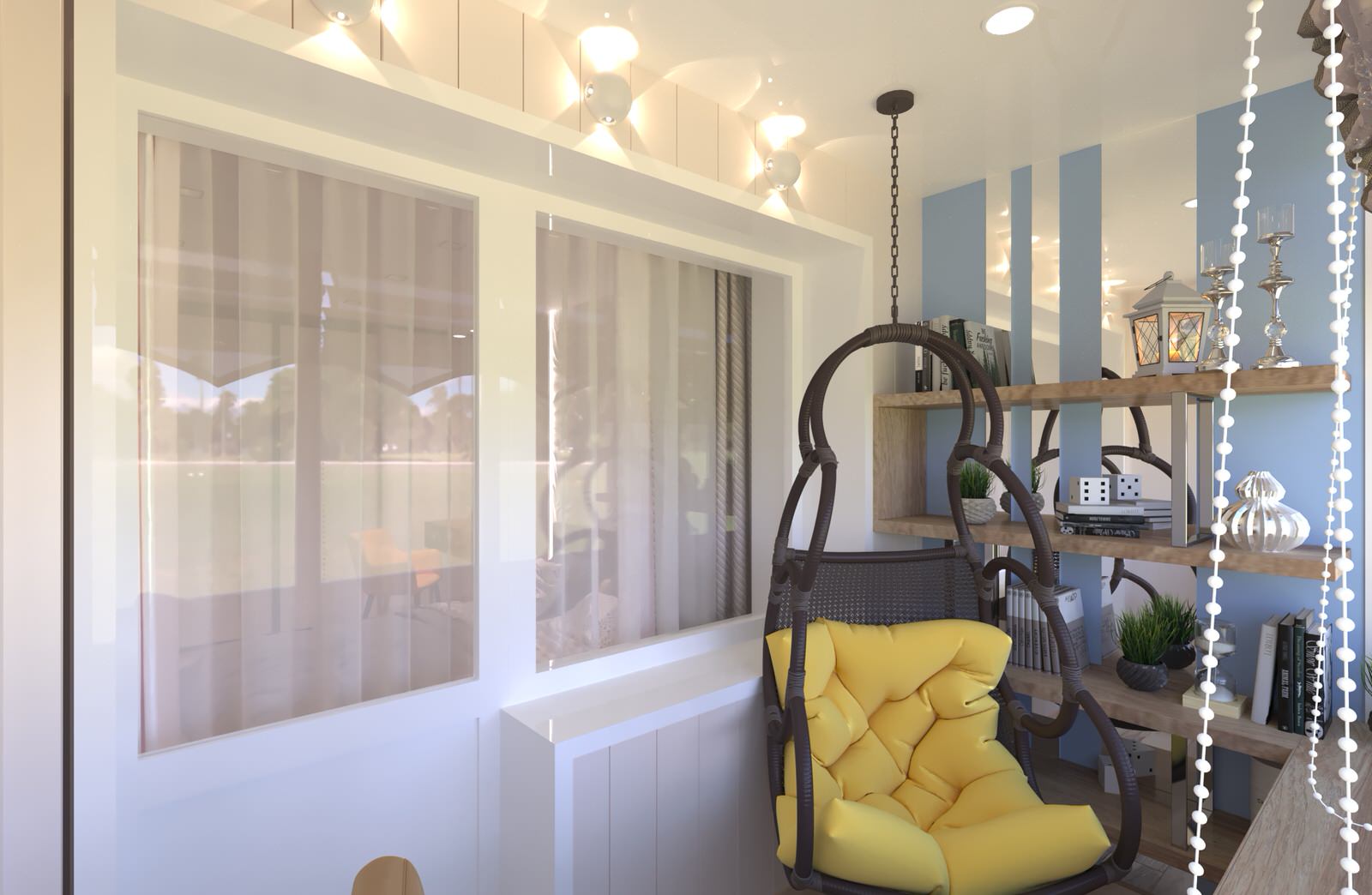 Дизайн-проект интерьера спальни и лоджии в современном стиле