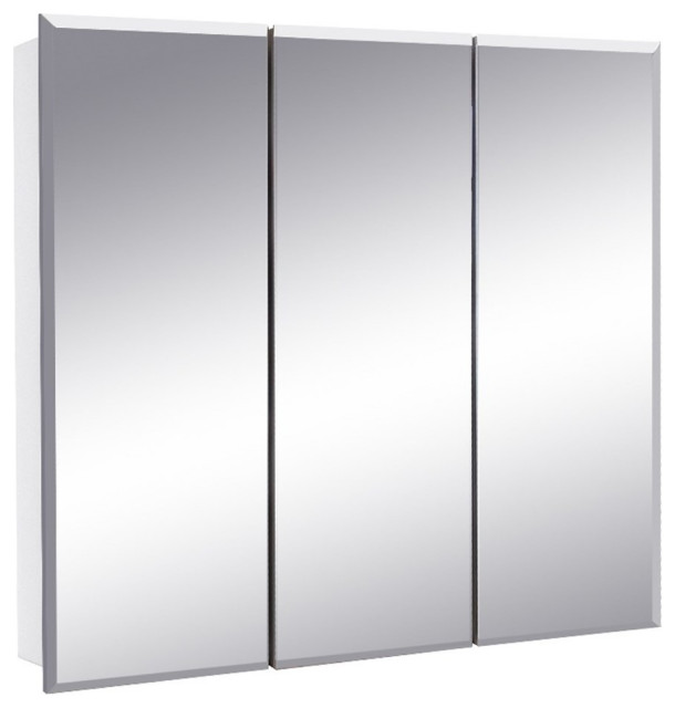 Cyprus 24-Inch Wood Medicine Cabinet Mirror in White - Modern - Medicine Cabinets - by Buildcom ...
