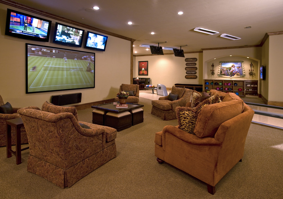 This is an example of a traditional basement in Dallas.
