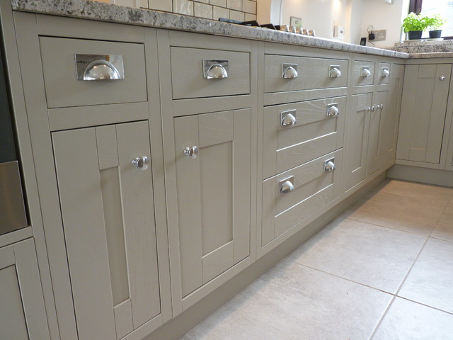 Oak Painted Stone Suede In Frame Kitchen Artic White Granite