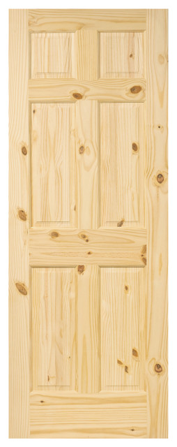 6-Panel Door, Solid Knotty Pine, Kimberly Bay Interior Slab Colonial, 80"x24"