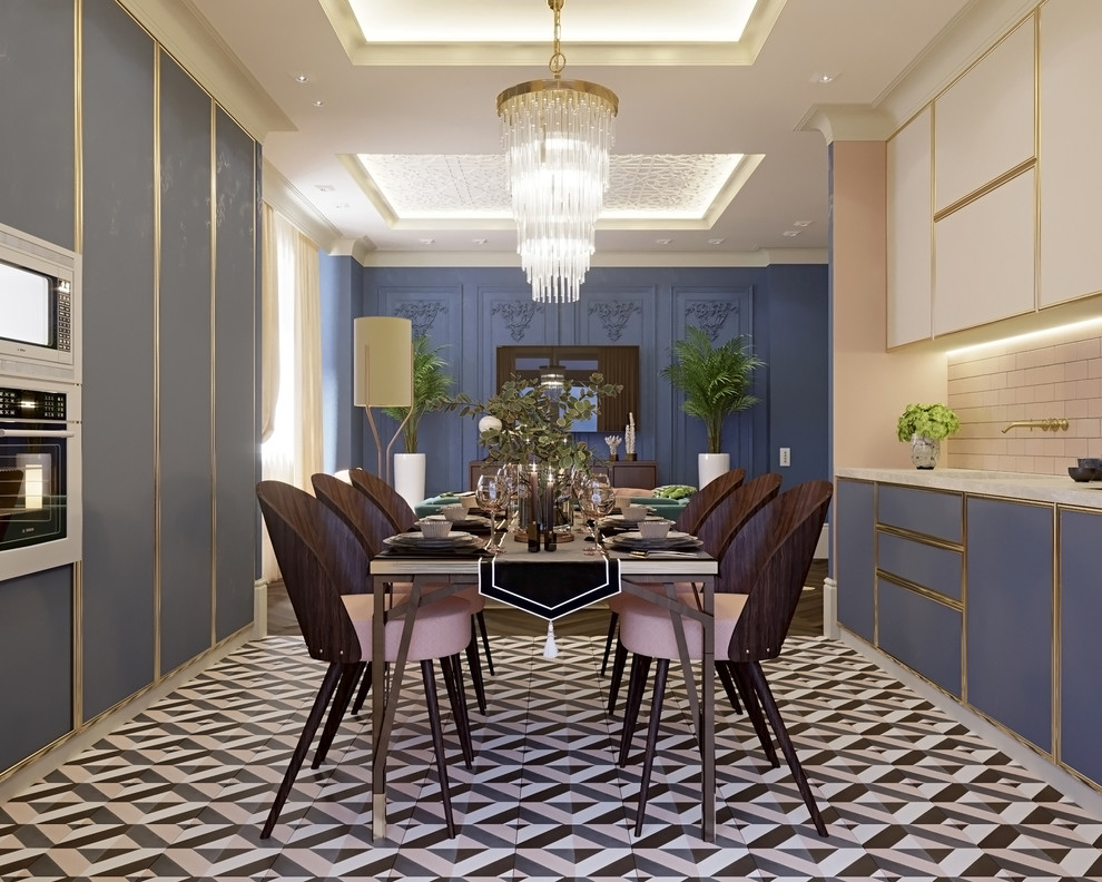 Кухня-гостиная в колониальном стиле