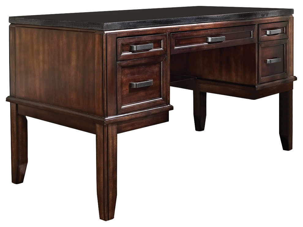 Chamberlain Black Granite Top Writing Desk Transitional Desks And