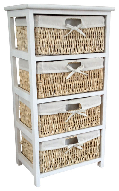 Home Vida Maize Storage Unit, White, 4 Drawers