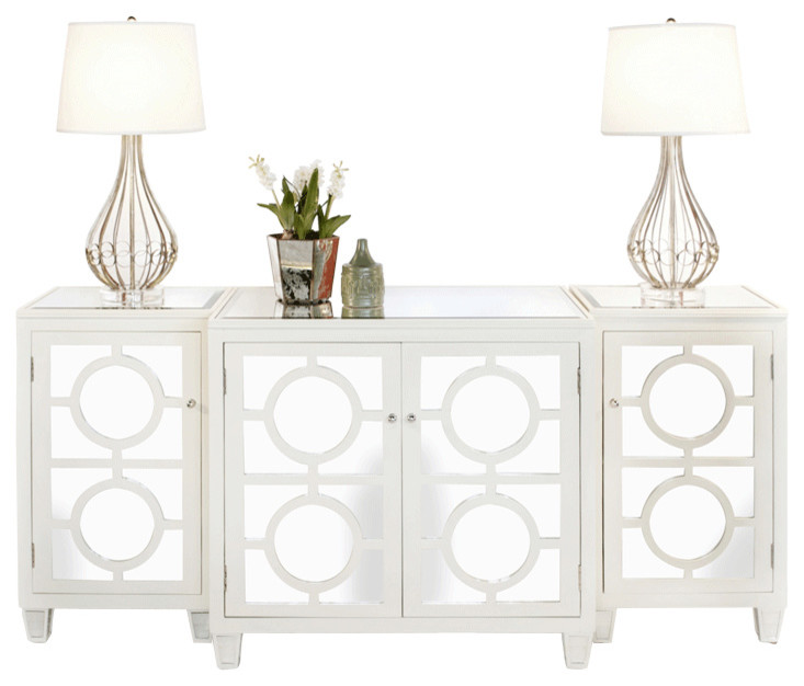 Worlds Away Ava White Lacquer Buffet