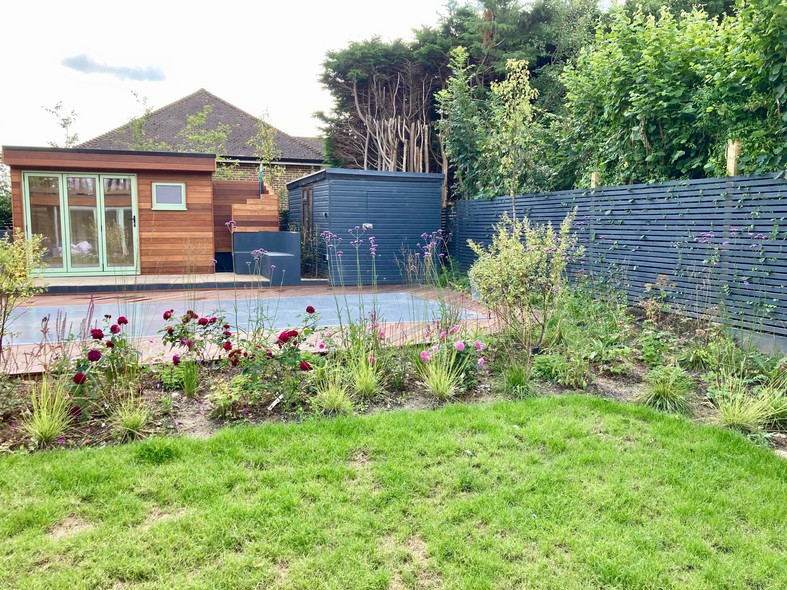Contemporary Garden with Pool