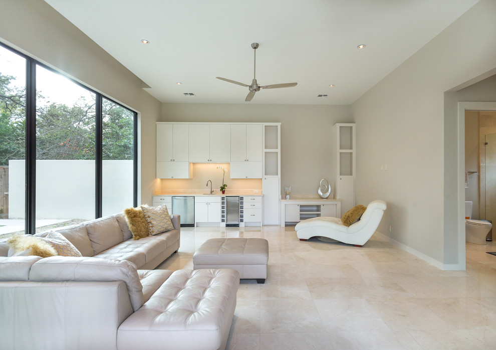 Photo of a contemporary family room in Houston.