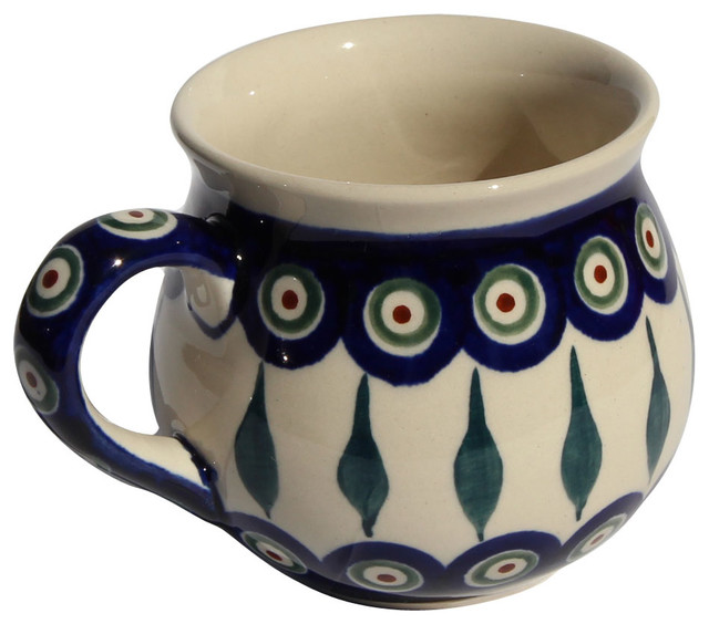 Polish Pottery Mug 12 oz., Pattern Number: 56