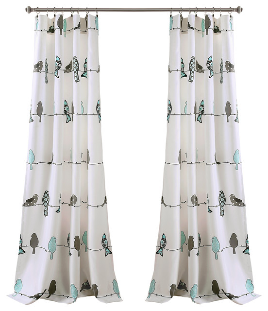 Lush Decor Rowley Birds Darkening Window Curtains Panel Set For