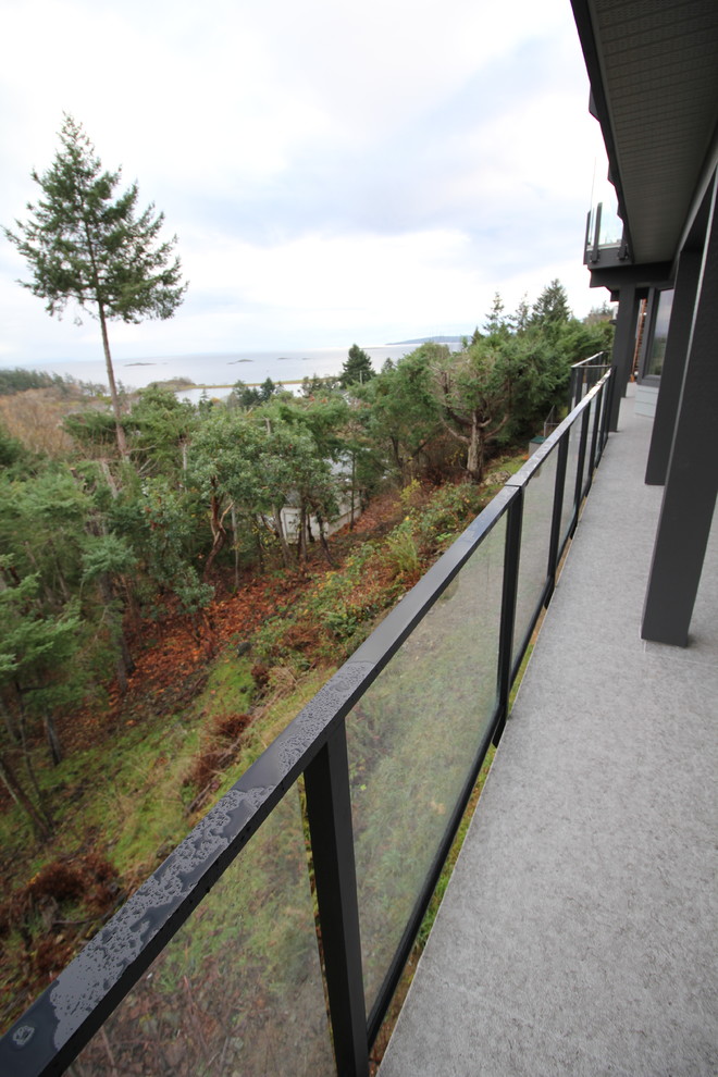 Large minimalist backyard deck photo
