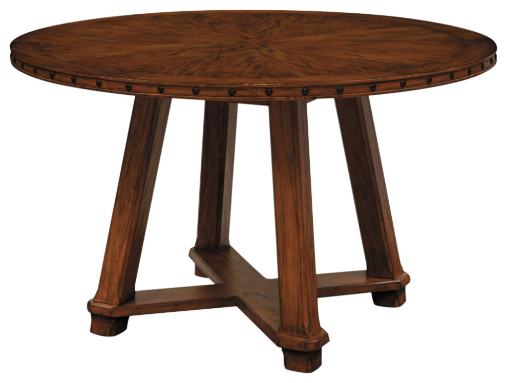 Aspen Americana 60" Round Sunburst Mindi & Mahogany Counter Table Traditional Dining Tables