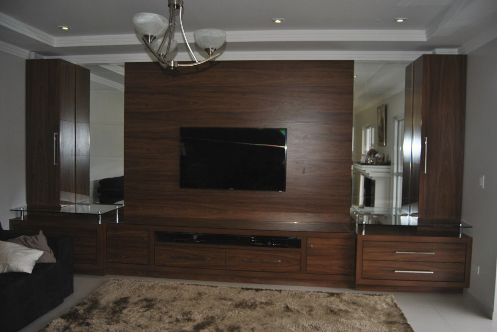 Mirrored home entertainment joinery solution