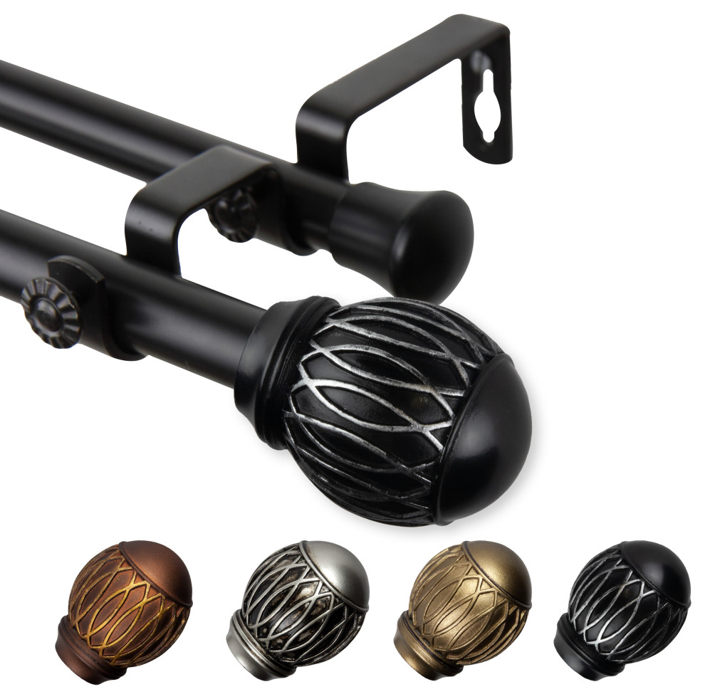 Denny 13/16" Double Curtain Rod, 2848" Traditional Curtain Rods
