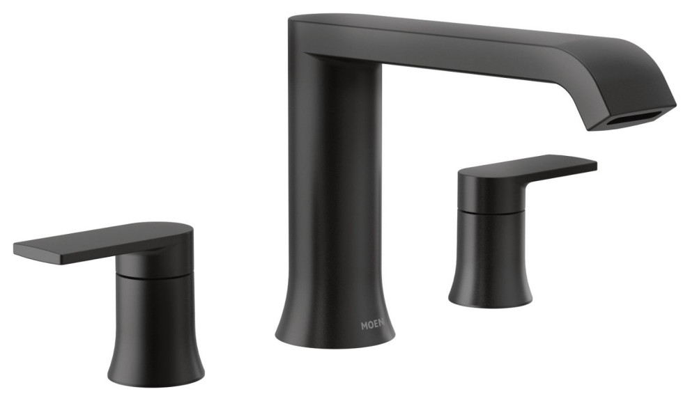 Moen TwoHandle Roman Tub Faucet Matte Black, T908BL Transitional