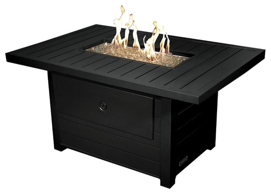 Sunbeam Serenity Modern Style Aluminum Fire Table in Black Finish ...