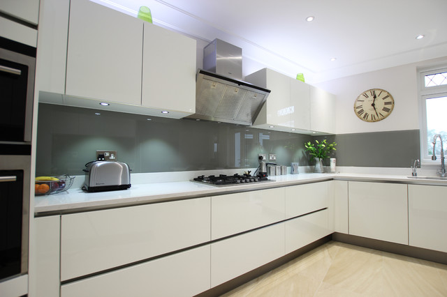 Grey kitchen splashback trendy-koekken