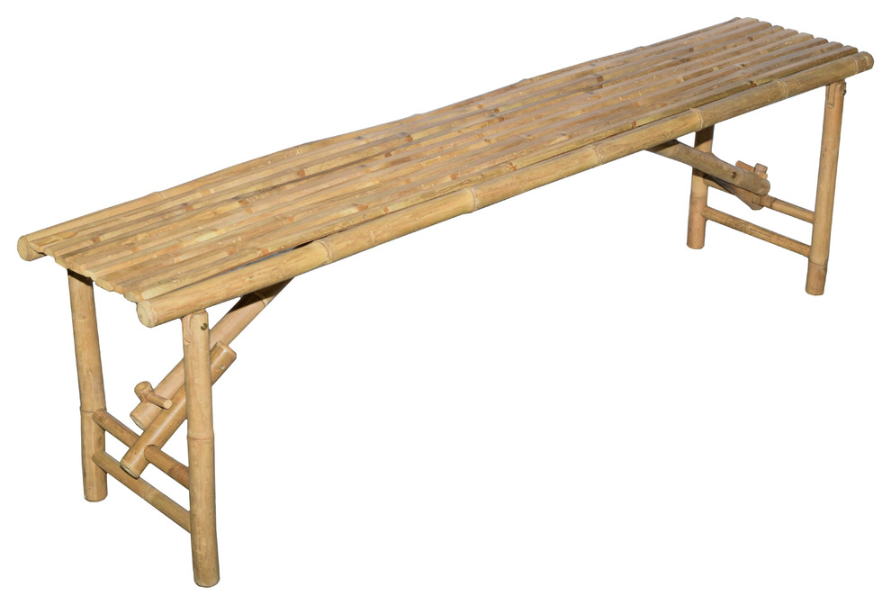 Long Bamboo Folding Bench Asian Outdoor Benches by bamboo54