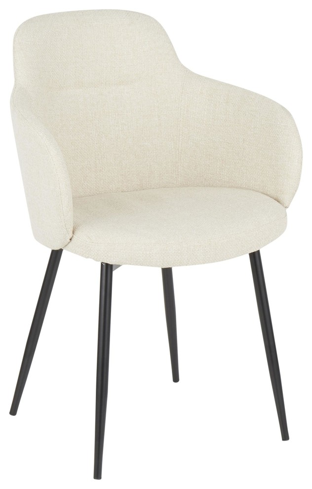 Boyne Chair, Black Metal, Cream Noise Fabric