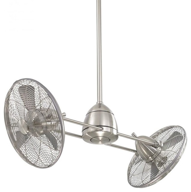 Minka Aire Gyro Ceiling Fan Brushed Nickel Wet