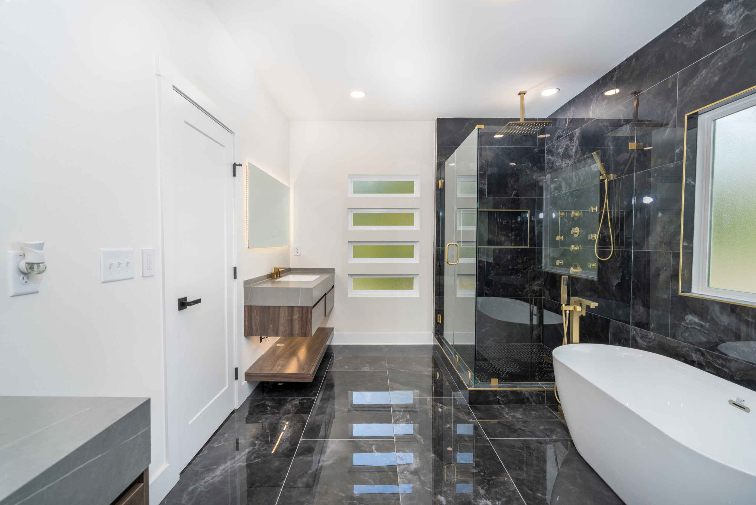 Example of a trendy bathroom design in Atlanta with an undermount sink