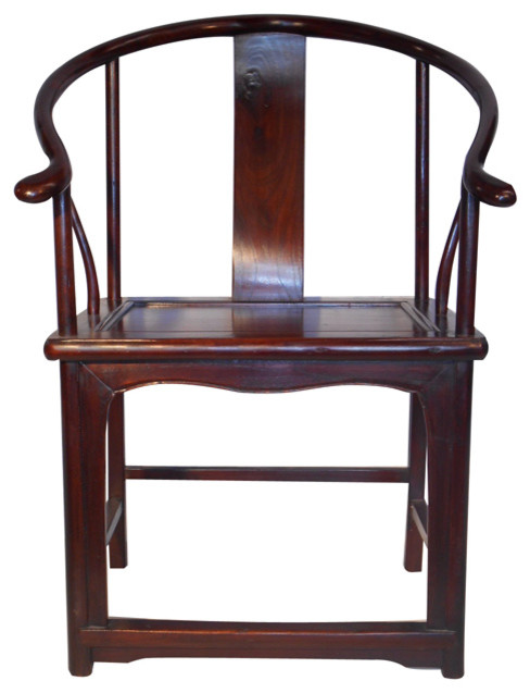 Oriental Monk Chair With Ox Horn Back