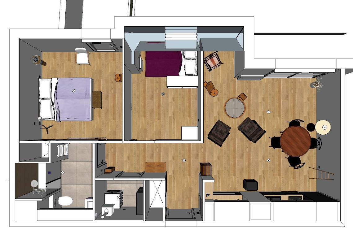 Aménagement d'un appartement récent de 60m2