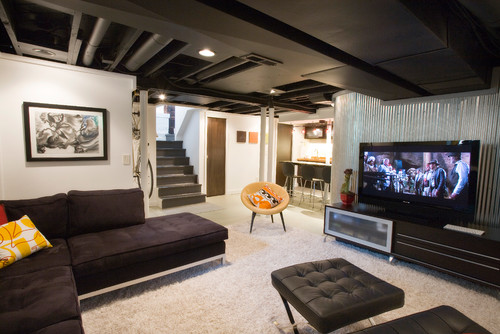 How To Partially Finish Your Basement, Exposed Basement Ceiling Lighting Ideas