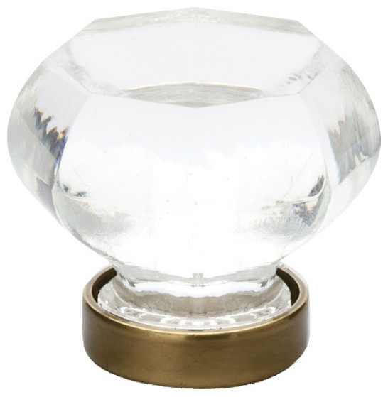 Emtek 86010 Crystal And Porcelain 1 Inch Geometric Cabinet Knob - French