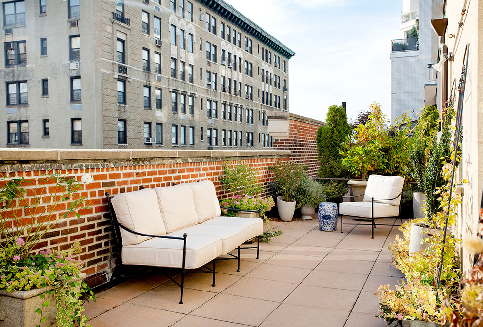 Upper West Side Starter Penthouse Traditional Balcony New York by Pamela Dailey Design