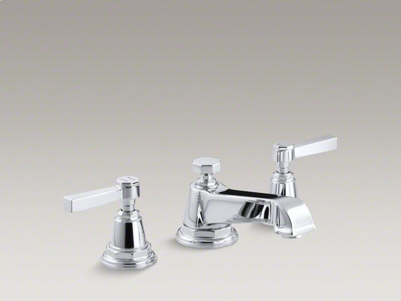 KOHLER Polished Chrome Pinstripe® Pure Widespread Bathroom Sink Faucet