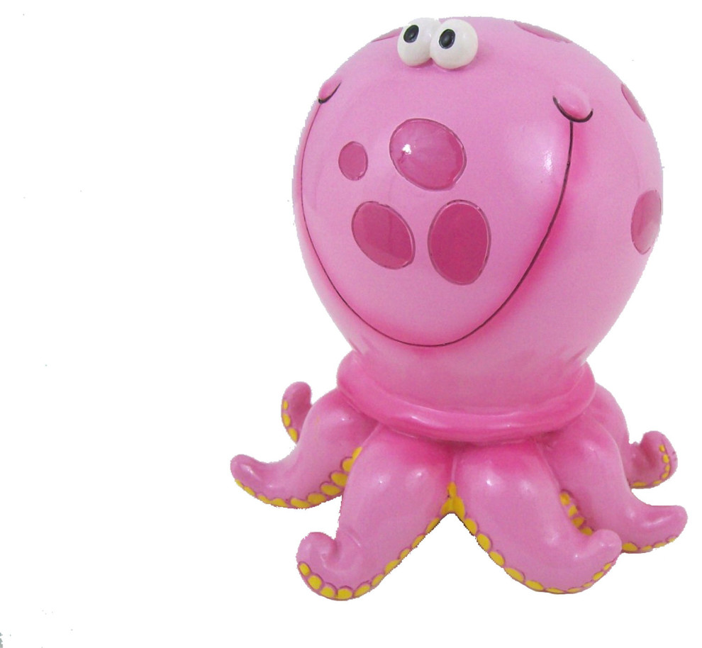 Pink Polka Dot Octopus Savings Money Bank Piggy