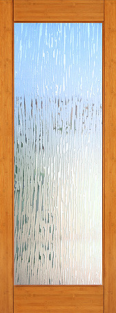 BM-37 Interior Bamboo Contemporary Full Lite Glacier Glass Single Door