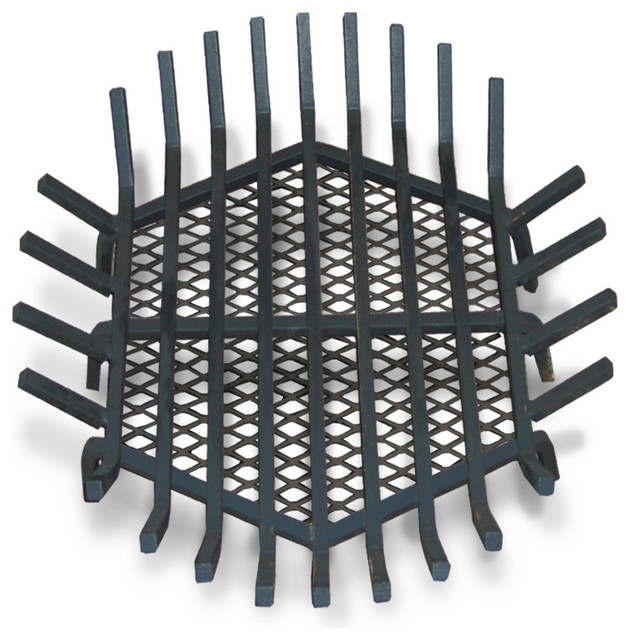Round Fire Pit Grate Welded Steel, 24 Round Fireplace Grate