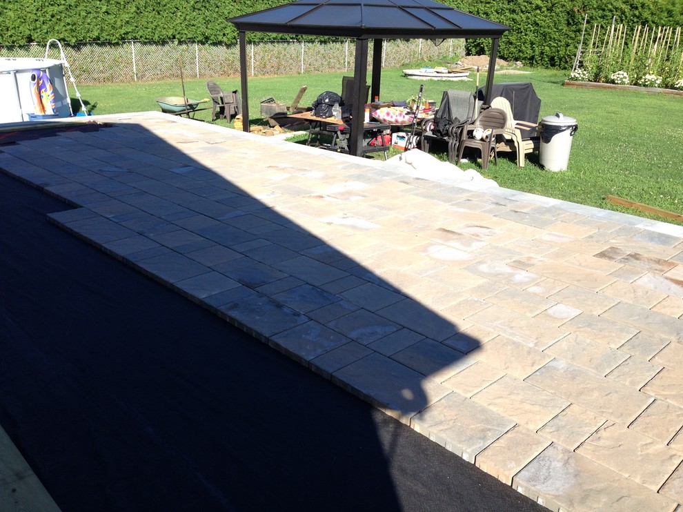 Huge transitional backyard deck photo
