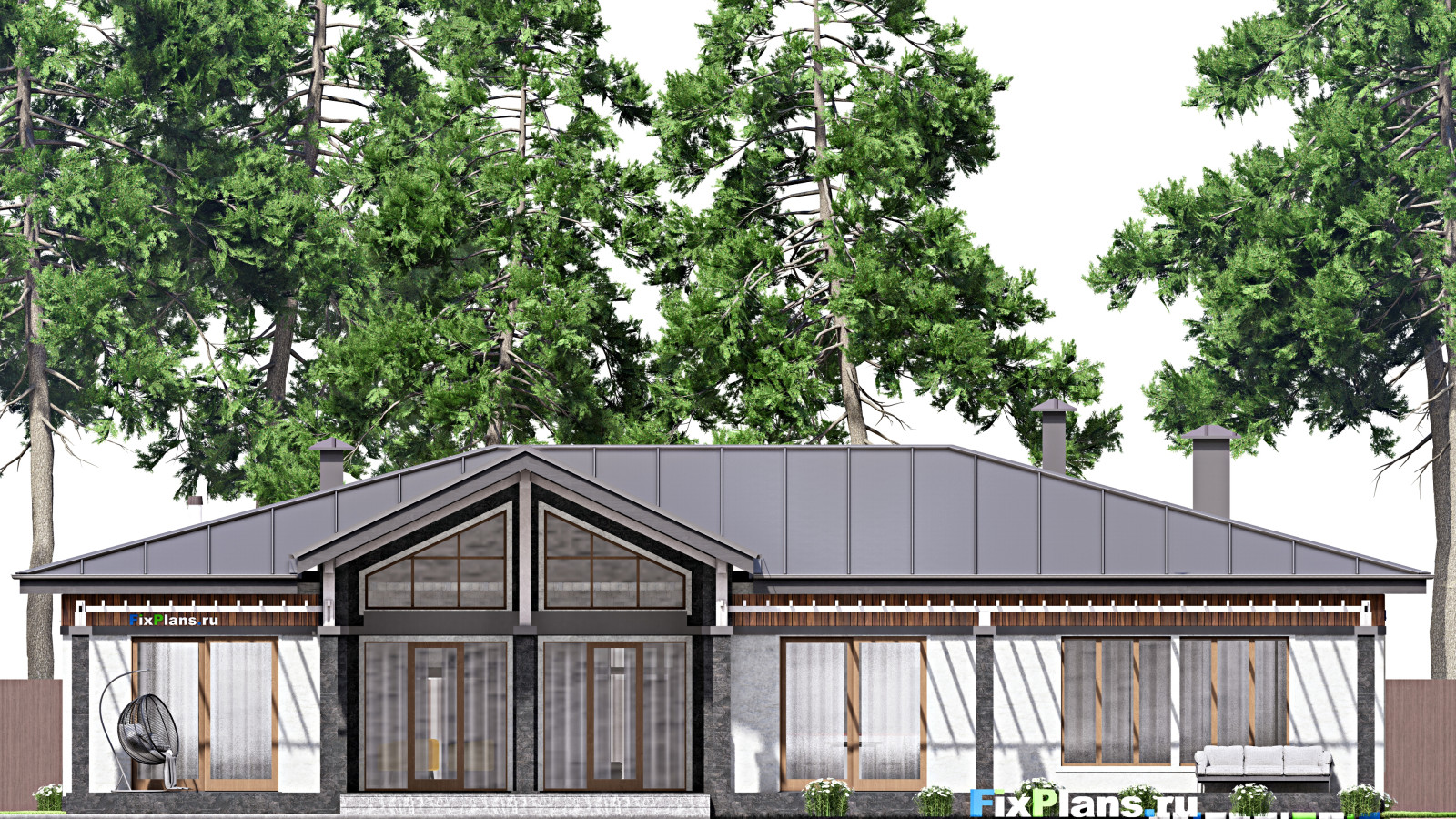 Проект одноэтажного дома 25х23м S393м2 F-15281