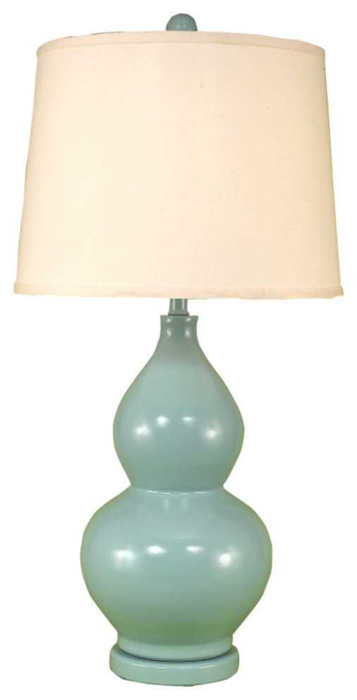 Sectioned Atlantic Gray High Gloss Teardrop Table Lamp Contemporary