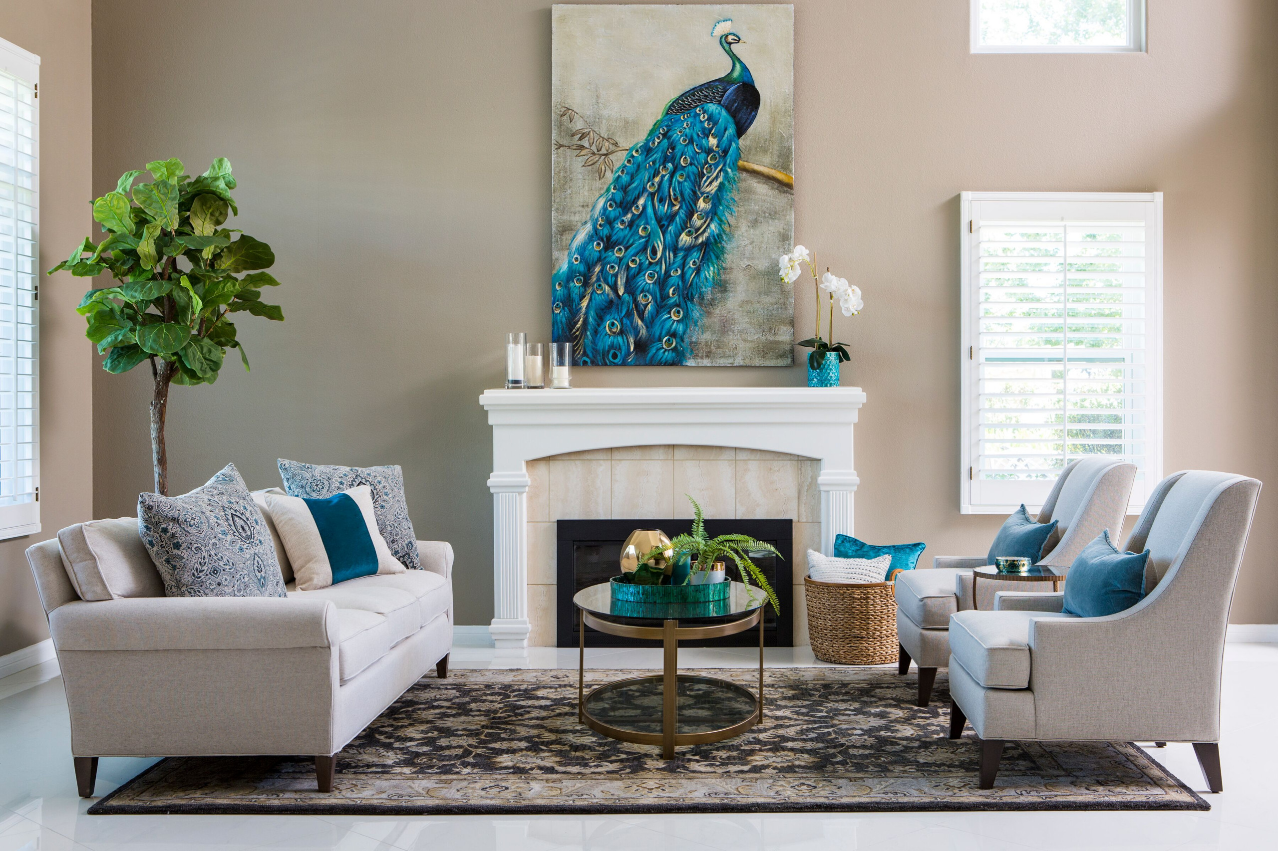 Dreamy Blue & Taupe Living Room