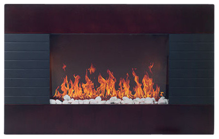 Bring the beauty and warmth of a fireplace to your living room with this stunning Mahogany Wood Trim Electric Fireplace Heater. Now you