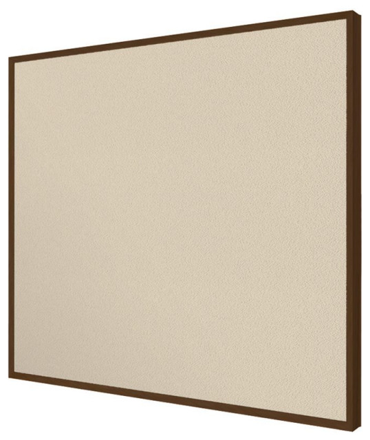 Ghent's Fabric 4' x 5' Bulletin Board with Wallnut Trim in Beige