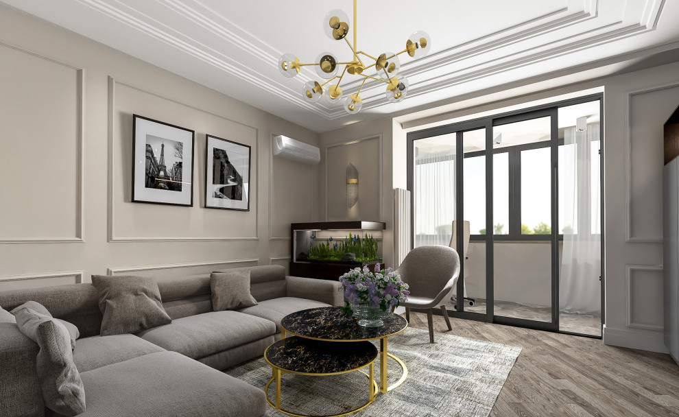 Гостиная  в проекте по ул. Чертановская 48.