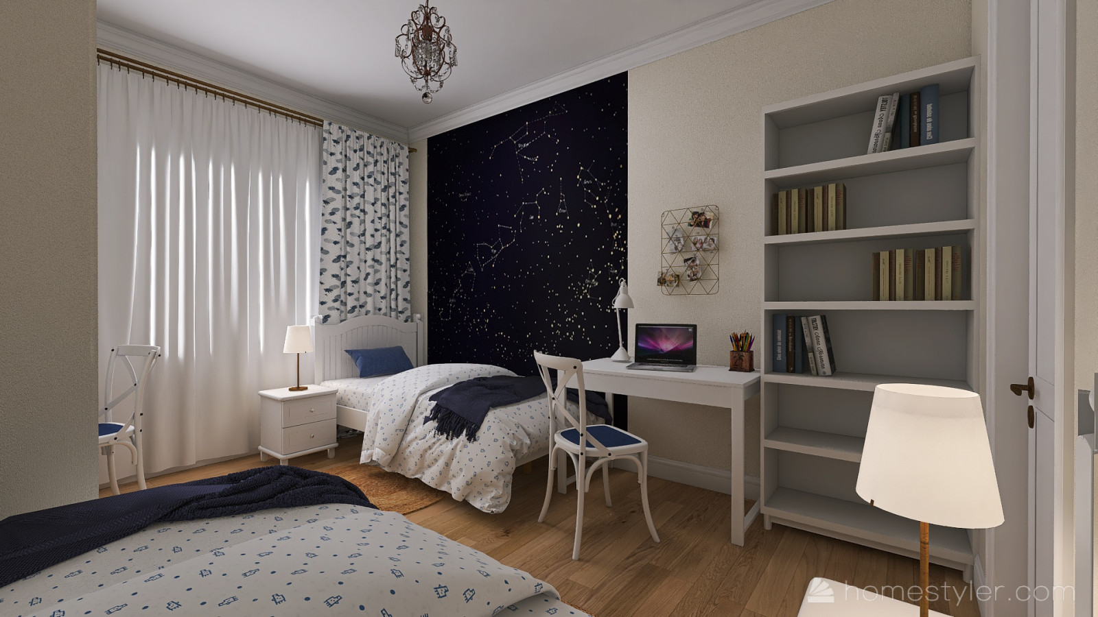 Детская для двоих детей в деревенском стиле