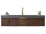 Mercer Island 72 Single Vanity Coffee Oak Radiant Gold,Dusk Grey