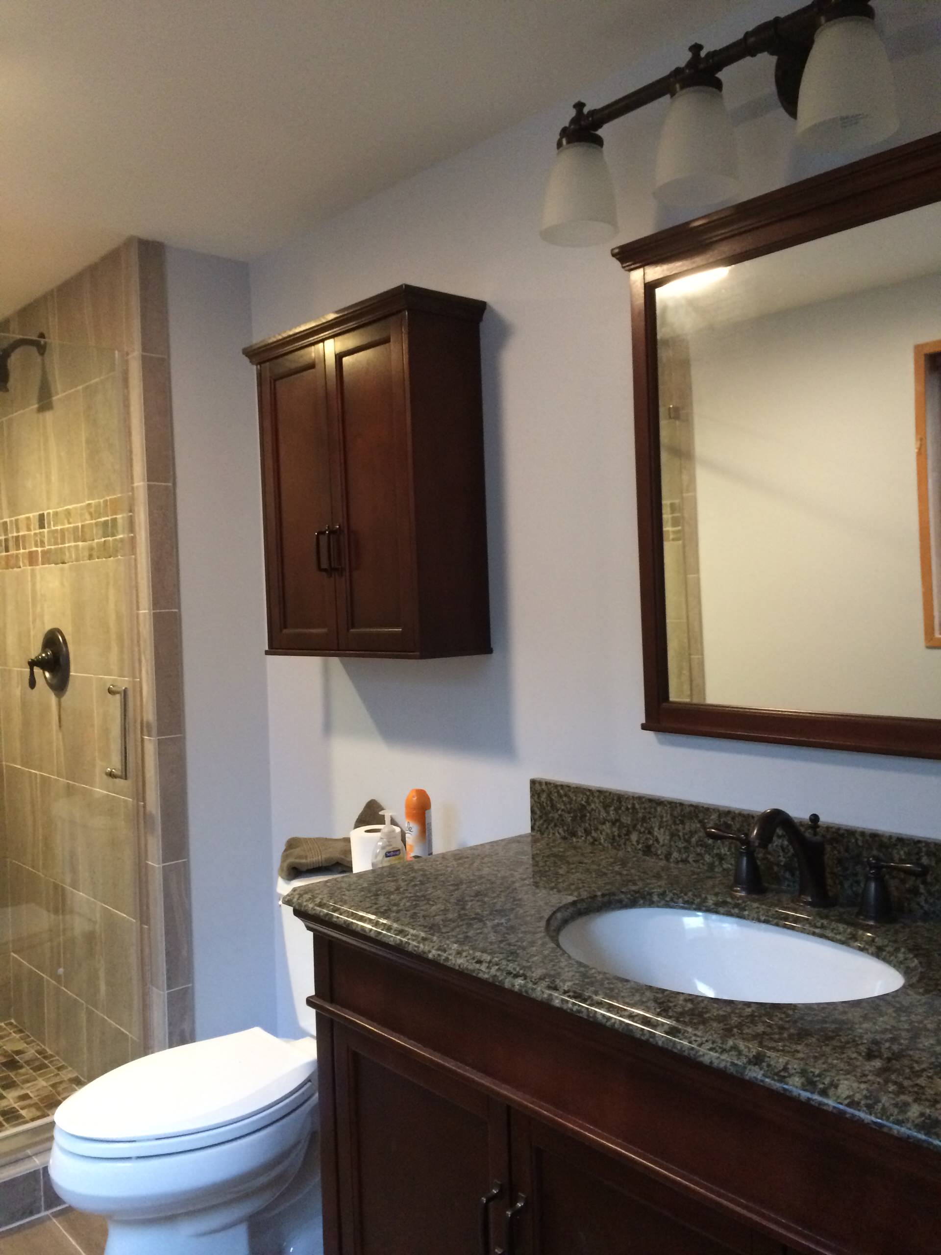 Bathroom with custom tile shower