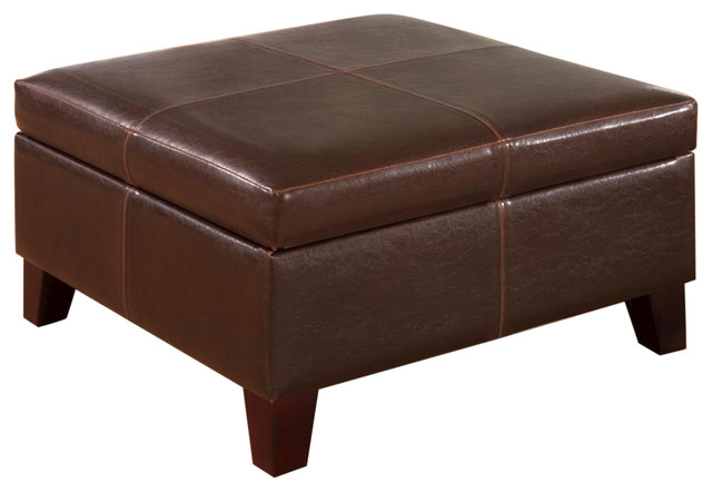 Coaster Contemporary Square Faux Leather Storage Ottoman Coaster Contemporary Square Faux Leather Storage Ottoman