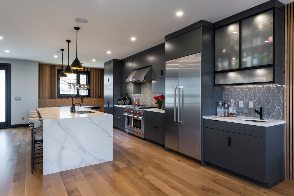 Modern Luxury in Tremont-Whole Home Renovation - Modern - Kitchen ...