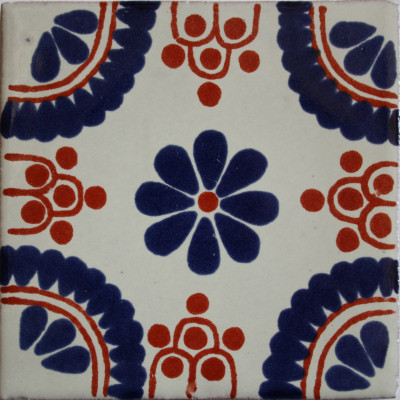 C019 9 Handcrafted 4" x 4" Mexican Clay Talavera Tiles 
