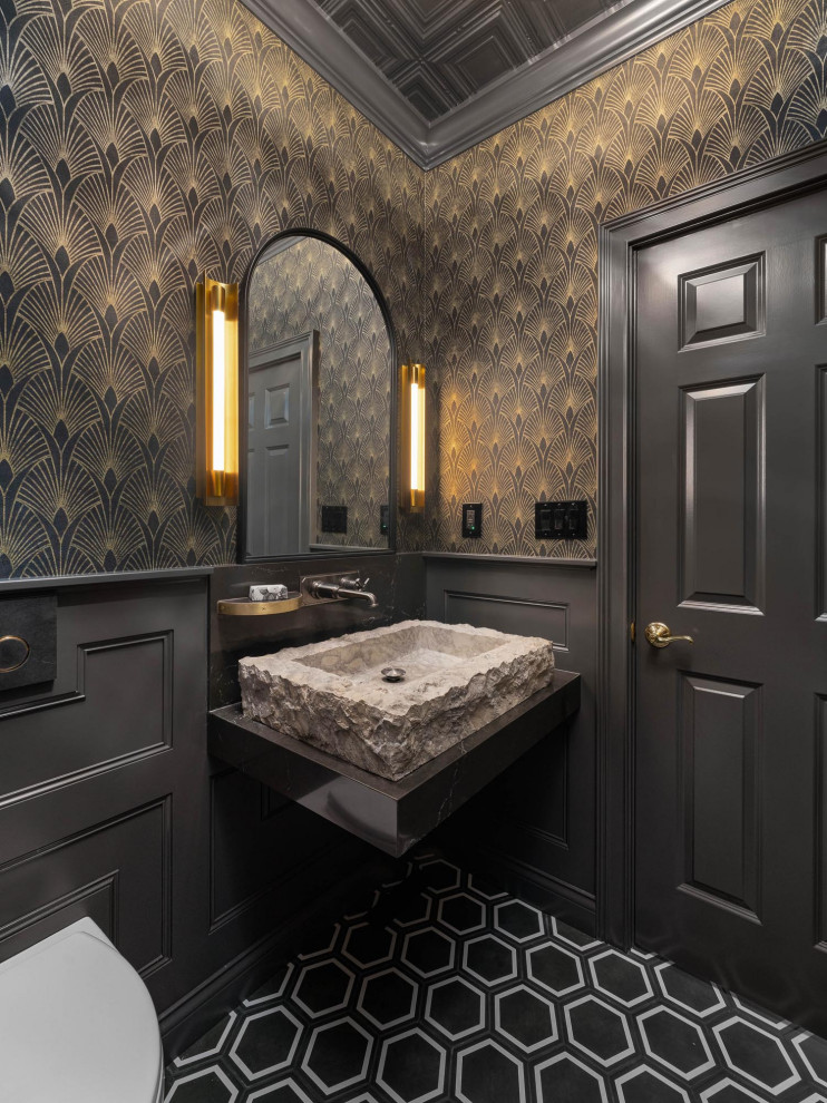 This is an example of an eclectic powder room in Columbus.